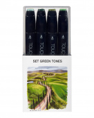 Набор маркеров Touch Twin 12 шт., зеленые тона