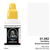 Краска акриловая Jim Scale 01.082 цвет Белый матовый Flat White, 18 мл