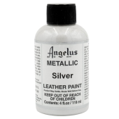 Краска для кожи и ткани Angelus Leather Metallic Paint 732-04-150 Silver, 118 мл