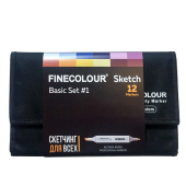 Набор маркеров Finecolor Sketch 'Базовый №1' (12 шт. в пенале)