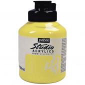 Краска акриловая Pebeo Studio Acrylics, 500 мл, цвет желтый светлый