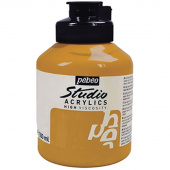 Краска акриловая Pebeo Studio Acrylics, 500 мл, цвет охра желтая