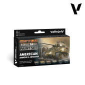 70203 Набор красок Vallejo WWII American Armour & Infantry (6 цветов)
