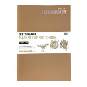 Sketchmarker Скетчбук Marker Line, 160 г/кв. м, 176 x 250 мм, 16 листов, мягкая обложка, цв. коричневый