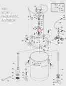 Iwata 04017460 Опора пневмодвигателя красконагнетательного бака PET 10MN / 30MN / 50MN