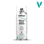 Vallejo Acrylic Gloss Spray Varnish Аэрозольный глянцевый лак, 400 мл