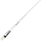 Кисть Roubloff серии 1B22W №18, белая синтетика, плоская, длинная ручка