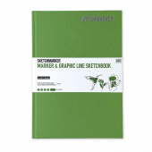 Sketchmarker Скетчбук Marker&Graphic Line, 180 г/м2, 44 листа, 17,6*25 см, твердая обложка, зеленое яблоко