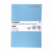 Sketchmarker Скетчбук Marker&Graphic Line, 180 г/м2, 16 листов, 17,6*25 см, мягкая обложка, небесно-голубой