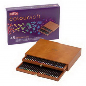 Derwent Набор цветных карандашей Coloursoft 48 шт. в деревянной коробке
