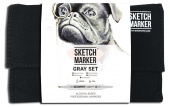 Набор маркеров Sketchmarker Gray (24 шт., серые тона + сумка органайзер)
