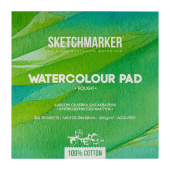 Sketchmarker Бумага для акварели 300 г/м. кв, 26*26 см, 10 л, хлопок крупное зерно, склейка по 4 сторонам
