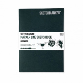 Sketchmarker Скетчбук Marker Line, 160 г/м2, 16 листов, 14,8*21 см, мягкая обложка, темно-зеленый
