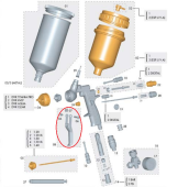 Комплект ограничителя хода иглы для Sagola 4600 XTREME SPRAY GUN