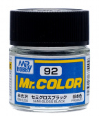 Mr. Hobby Краска 10 мл C92 SEMI GLOSS BLACK