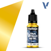 77122 Краска Vallejo True Metallic Metal - Radiant Yellow Base (радиантный желтый), 18 мл