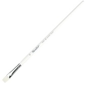 Кисть Roubloff серии 1B22W №12, белая синтетика, плоская, длинная ручка