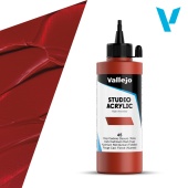 Краска Vallejo Acrylic Studio #45 Dark Cadmium Red (Кадмий красный темный), 200 мл