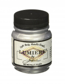 Нерастекающаяся металлическая краска по тканям Jacquard Lumiere серебро 67 мл