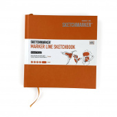Sketchmarker Скетчбук Marker Line 16,3х16,3 см, 48 л, 160 г, твердая обложка, оранжевый