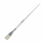 Кисть Roubloff серии 1B22W №22, белая синтетика, плоская, длинная ручка
