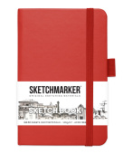 Sketchmarker Блокнот для зарисовок 140 г/кв. м, 80 л, 9*14 см, твердая обложка, красный