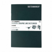Sketchmarker Скетчбук Marker&Graphic Line, 180 г/м2, 16 листов, 17,6*25 см, мягкая обложка, зеленый
