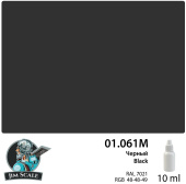 Краска акриловая Jim Scale 01.061M цвет черный Black, 10 мл