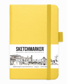 Sketchmarker Блокнот для зарисовок 140 г/кв. м, 80 л, 9*14 см, твердая обложка, лимонный