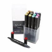 Набор спиртовых двусторонних Sketch маркеров Fat&Skinny MAIN 2, 12 шт.