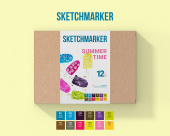 Набор маркеров Sketchmarker Summer Time (12 шт. + альбом-склейка A4)