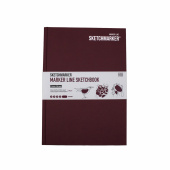 Sketchmarker Скетчбук Marker Line, 160 г/кв. м, 176х250 мм, 44 листа, твердая обложка, цвет бургундия
