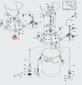 Iwata 04019120 Крепежная гайка красконагнетательного бака серии PET