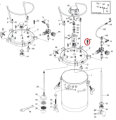 Iwata 94016390 Предохранительный клапан красконагнетательного бака серии PET