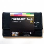 Набор маркеров Finecolour Brush 'Лето' (12 шт. в пенале)