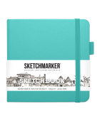 Sketchmarker Блокнот для зарисовок 140 г/кв. м, 80 л, 12*12 см, твердая обложка, бирюзовый