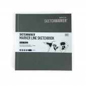 Sketchmarker Скетчбук Marker Line 16,3х16,3 см, 48 л, 160 г, твердая обложка, угольный