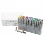 Набор спиртовых двусторонних Brush маркеров Fat&Skinny основные цвета, 60 шт.