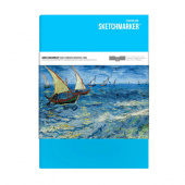 Sketchmarker Pushkinskiy Скетчбук Marker Line 17,6х25 см 16 л 160 г, Ван Гог, мягкая обложка цв. бирюзовый