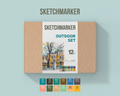 Набор маркеров Sketchmarker Outdoor (12 шт. + альбом-склейка A4)