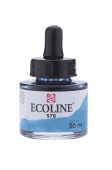 Акварель жидкая Ecoline банка 30 мл №578 Sky blue (cyan, Голубой небесный)