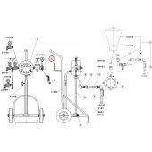 SATA 25338 Регулятор давления подачи материала в сборе для Vario Top Spray мембранного насоса