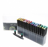 Набор спиртовых двусторонних Sketch маркеров Fat&Skinny основные цвета, 48 шт.