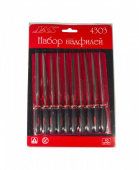 JAS 4303 Набор надфилей с ручками, 10 шт., блистер + чехол