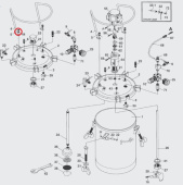 Iwata 04015140 Гайка шестигранная красконагнетательного бака серии PET