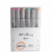 Набор спиртовых двухсторонних Brush маркеров Fat&Skinny SET2, 24 шт.