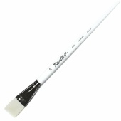 Кисть Roubloff серии 1B22W №30, белая синтетика, плоская, длинная ручка