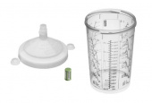 SATA 118471 Набор стаканов RPS с крышкой 900 мл и плоским фильтром 125µ, 40 шт.