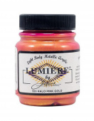 Нерастекающаяся металлическая краска по тканям Jacquard Lumiere розово-золотистая светящаяся 67 мл