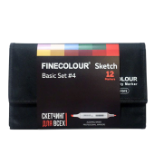 Набор маркеров Finecolor Sketch 'Базовый №4' (12 шт. в пенале)